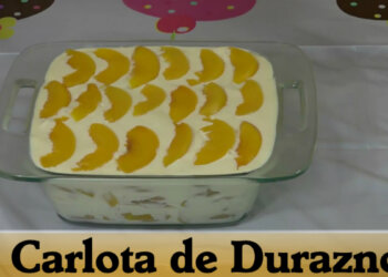 Postre de Galletas Marias con Limon y Durazno / Carlota de Durazno / Casayfamiliatv