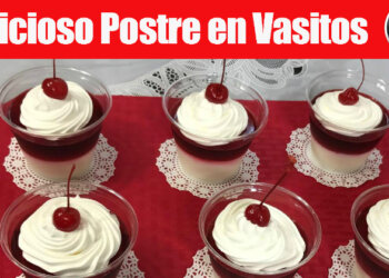 Flan Sabor a Coco con Gelatina de Cereza en Vasitos – Para Fiestas Infantiles