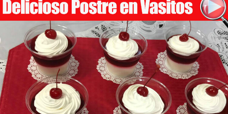 Flan Sabor a Coco con Gelatina de Cereza en Vasitos - Para Fiestas Infantiles - Recetas en Casayfamiliatv Flan Sabor a Coco con Gelatina de Cereza en Vasitos – Para Fiestas Infantiles