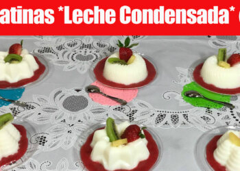 Gelatinas Sabor Leche Condensada con Salsa de Fresa