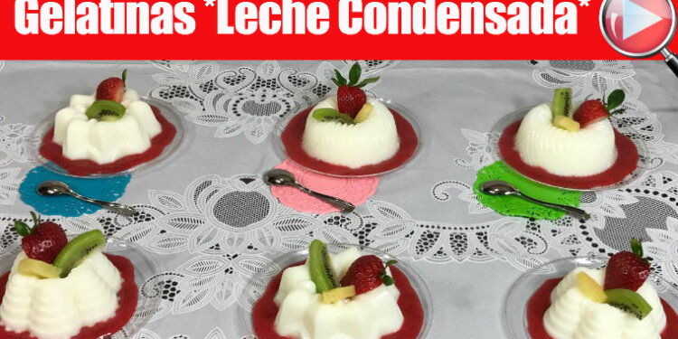 Gelatinas Sabor Leche Condensada con Salsa de Fresa - Recetas en Casayfamiliatv Gelatinas Sabor Leche Condensada con Salsa de Fresa