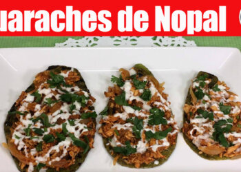 Huaraches de Nopal con Tinga de Pollo – Comida Mexicana