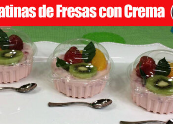 Gelatinas de Fresas con Crema y Frutas Individuales – Recetas en Casayfamiliatv