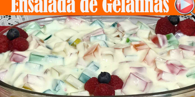 Postre - Ensalada de Gelatinas con Yogurt de Vainilla - Recetas en Casayfamiliatv Postre – Ensalada de Gelatinas con Yogurt de Vainilla