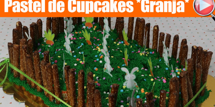 Pastel de Cupcakes en Forma de Granja con Conejitos - Recetas en Casayfamiliatv - Recetas en Casayfamiliatv Pastel de Cupcakes en Forma de Granja con Conejitos – Recetas en Casayfamiliatv