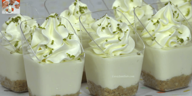 Mesa de Postres | Cheesecake de Limón en Vasitos | Recetas en Casayfamiliatv - Recetas en Casayfamiliatv cropped cheesecake de limon en vasitos youtube